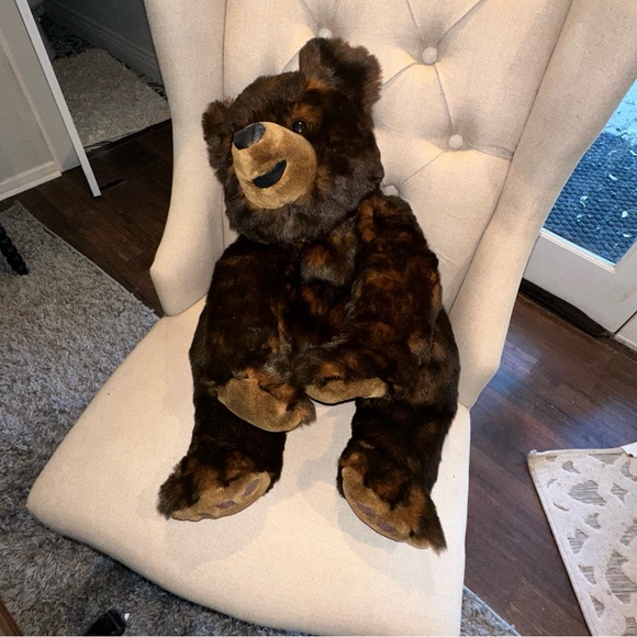 JLI The Petting Zoo? 90's Grizzly Brown Bear Plush 28" HUGE Christmas Gift MCM - Picture 5 of 16